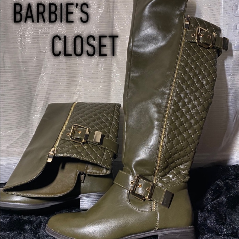 OLIVE GREEN BOOTS 🦎 Gold Details 💛